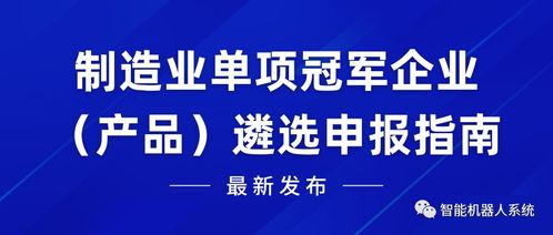 2024年度國家及廣東深圳制造業單項冠軍企業（產品）遴選申報指南 信息技術咨詢服務專項